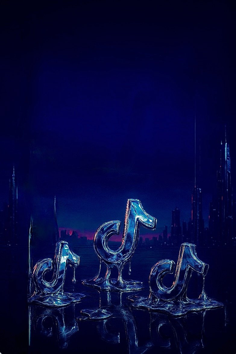 Three ice sculptures of musical notes in varying sizes against a dark background.